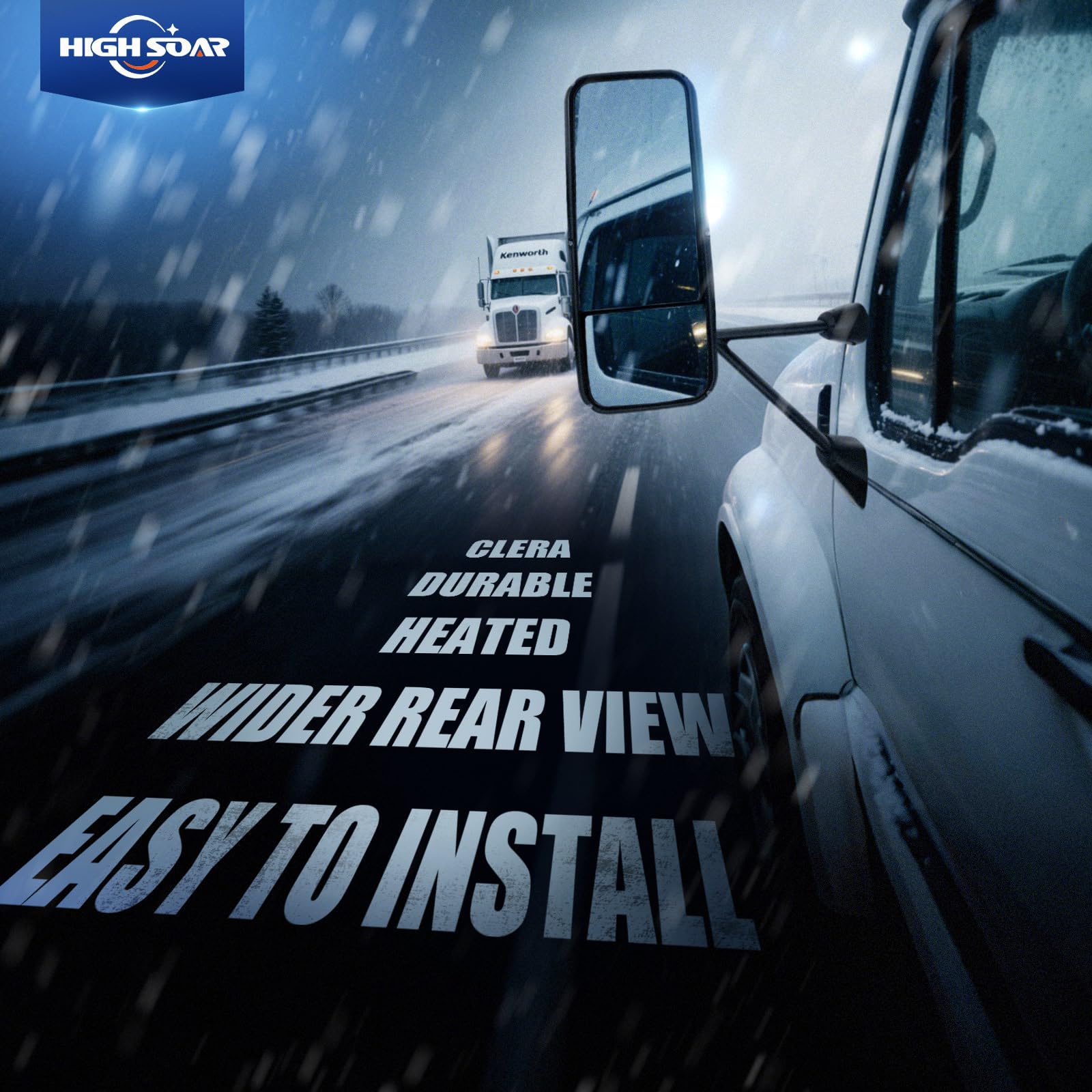 Kenworth T600/T660/T800 Heated Mirror Glass – Defrost Convex (2013–2018) - RoadWest Truck Parts - B0978XQNWC - High Soar