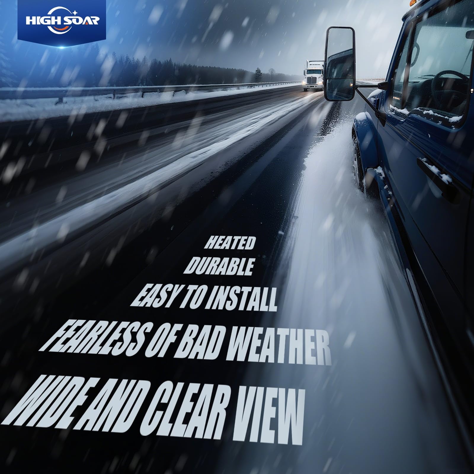 Kenworth T600/T660/T800 Heated Mirror Glass – Defrost Convex (2013–2018) - RoadWest Truck Parts - B0978XQNWC - High Soar