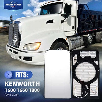Kenworth T600/T660/T800 Heated Mirror Glass – Defrost Convex (2013–2018) - RoadWest Truck Parts - B0978XQNWC - High Soar