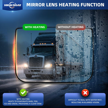 Kenworth T600/T660/T800 Heated Mirror Glass – Defrost Convex (2013–2018) - RoadWest Truck Parts - B0978XQNWC - High Soar