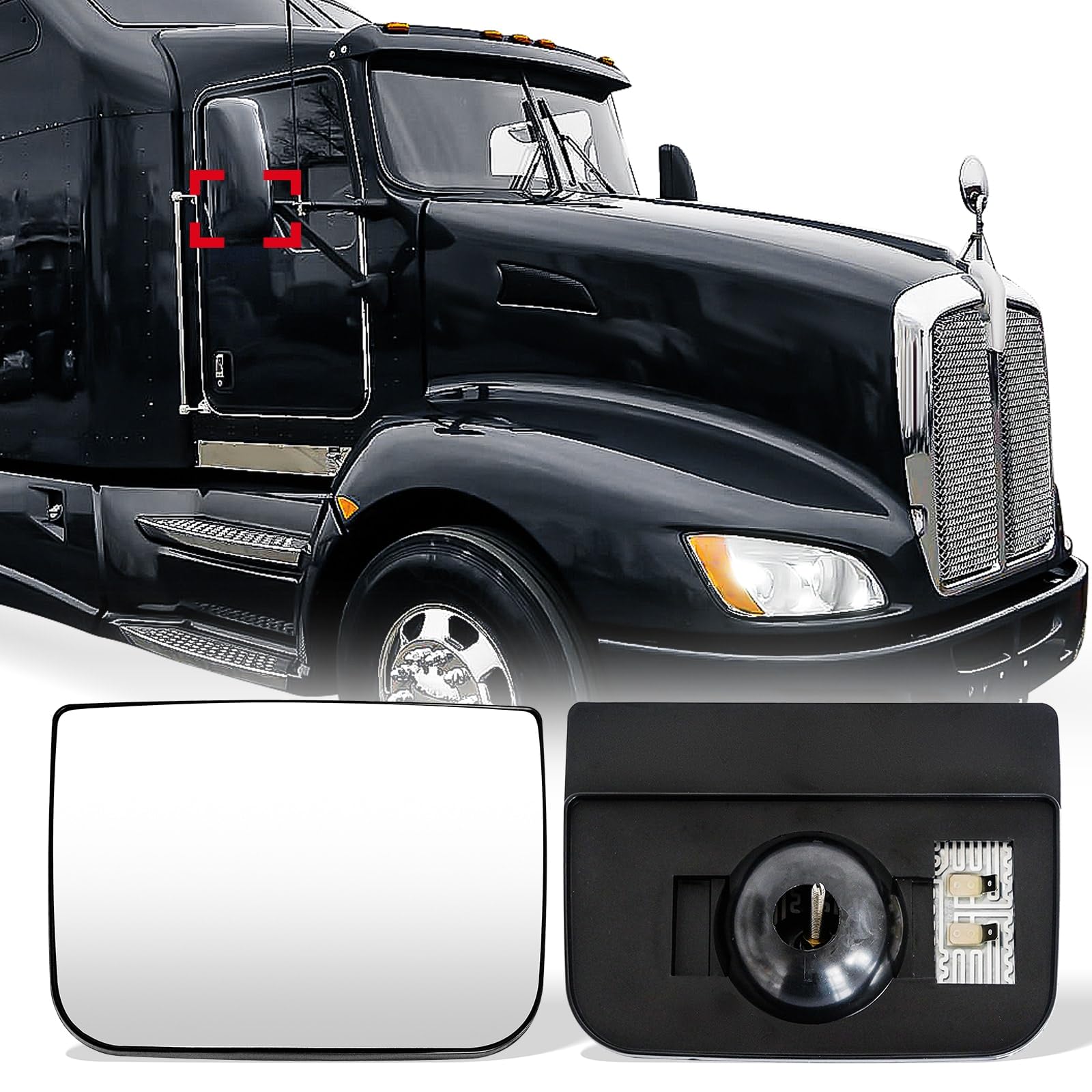 Kenworth T600/T660/T800 Heated Mirror Glass – Defrost Convex (2013–2018) - RoadWest Truck Parts - B097DYYF6H - High Soar