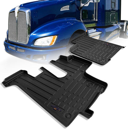 Kenworth T600/T660/T800/W900/T440 Seat Floor Liners 2pc (2006–2020) – All - Weather TPV - RoadWest Truck Parts - MZ-66305U - High Soar
