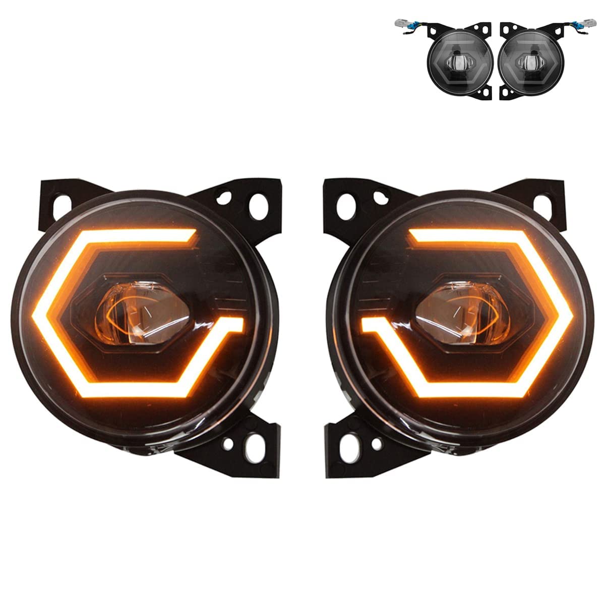 Kenworth T660 Front Fog Light Pair w/ Bulbs (2008–2015) – Waterproof - RoadWest Truck Parts - B08R9J695P - High Soar