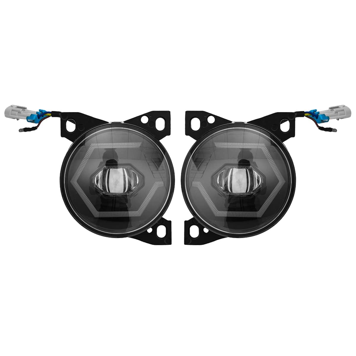 Kenworth T660 Front Fog Light Pair w/ Bulbs (2008–2015) – Waterproof - RoadWest Truck Parts - B08TLJV9FF - High Soar