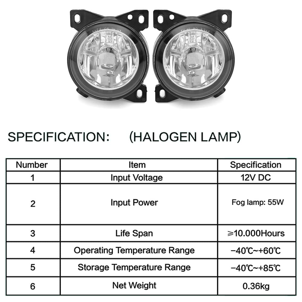 Kenworth T660 Front Fog Light Pair w/ Bulbs (2008–2015) – Waterproof - RoadWest Truck Parts - B08TLJV9FF - High Soar
