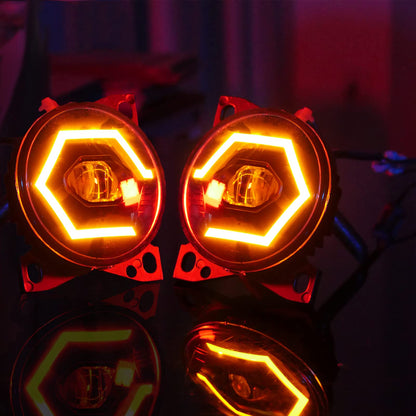 Kenworth T660 Front Fog Light Pair w/ Bulbs (2008–2015) – Waterproof - RoadWest Truck Parts - B08TLJV9FF - High Soar