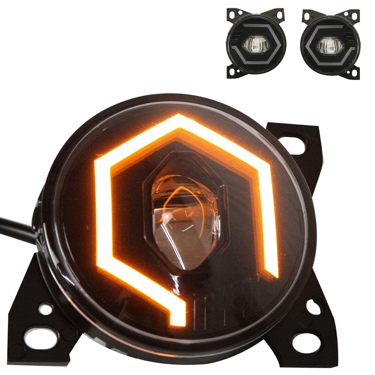 Kenworth T660 Front Fog Light Pair w/ Bulbs (2008–2015) – Waterproof - RoadWest Truck Parts - B08TLJV9FF - High Soar