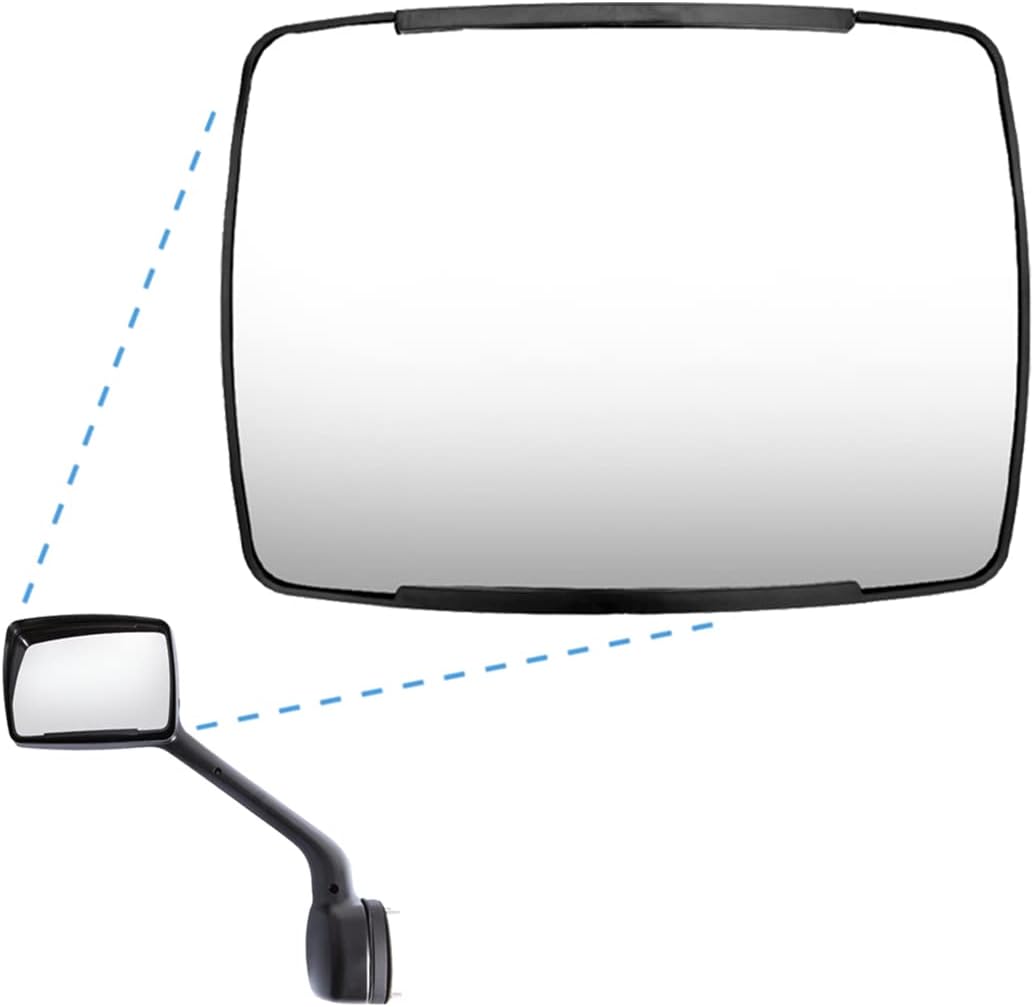 Kenworth T680 Hood Mirror Glass – Convex R320 Wide - Angle (Front) (Left/Right) - RoadWest Truck Parts - B09WQPNNKK - High Soar