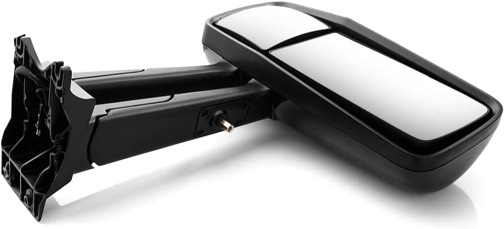 Kenworth T680/T880 Door Mirror Assembly – Heated Power, Defrost, Black (LH Driver) - RoadWest Truck Parts - B0B9RYDHPP - High Soar