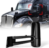 Kenworth T680/T880 Door Mirror Assembly – Heated Power, Defrost, Black (LH Driver) - RoadWest Truck Parts - B0B9RYDHPP - High Soar