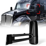 Kenworth T680/T880 Door Mirror w/ Arm – Heated Power, Black (RH Passenger) - RoadWest Truck Parts - B09ST6MJDY - High Soar