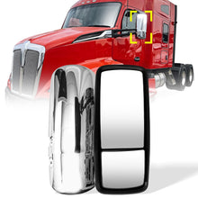 Kenworth T680/T880 Door Mirror w/ Arm – Heated Power, Defrost, Motorized (Chrome/Black) - RoadWest Truck Parts - B09LTNFL9Y - High Soar