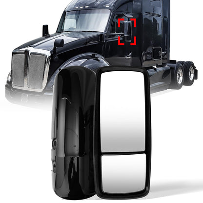Kenworth T680/T880 Door Mirror w/ Arm – Heated Power, Defrost, Motorized (Chrome/Black) - RoadWest Truck Parts - B0B1NTM6BG - High Soar