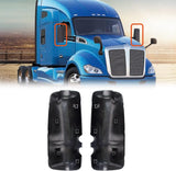 Kenworth T680/T880/W990 Door Mirror Covers Pair – Black - RoadWest Truck Parts - B09STDR22H - High Soar