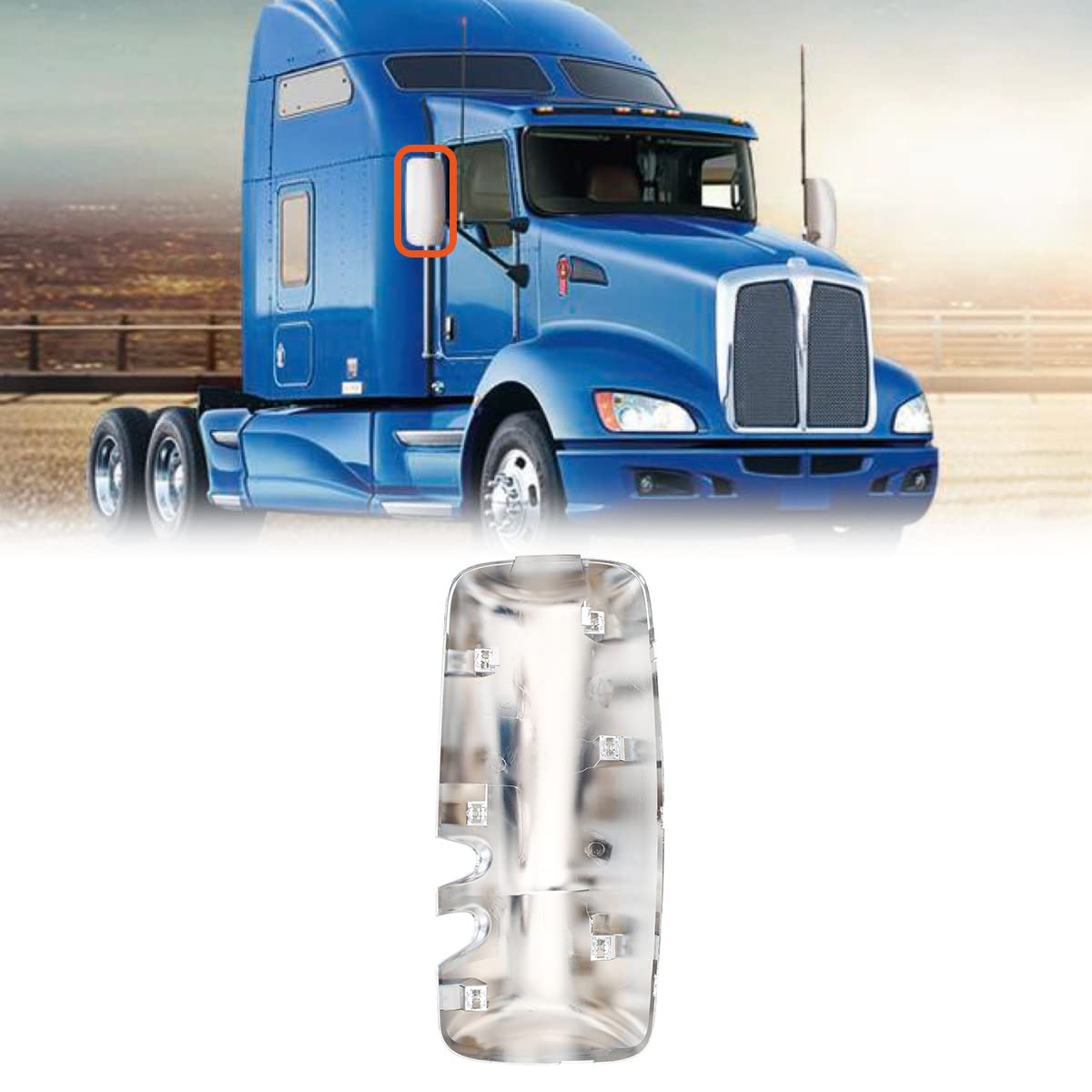 Kenworth T680/T880/W990 Mirror Cover – Chrome (Left/Right) - RoadWest Truck Parts - B0B1H5JXXC - High Soar