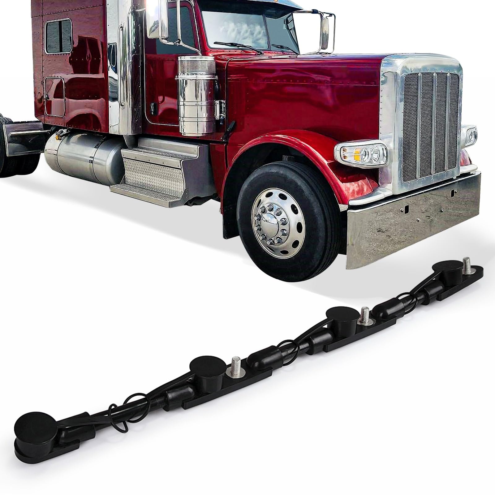 Negative Battery Cable Harness – 14" Overmolded Multi - Battery (2/3/4 Battery, Red/Black) - RoadWest Truck Parts - B0CC8S3DG8 - High Soar