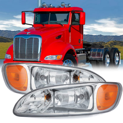 Peterbilt 325–387 Headlights Pair (2000–2015) – DOT Approved - RoadWest Truck Parts - B09MFKTFV7 - High Soar
