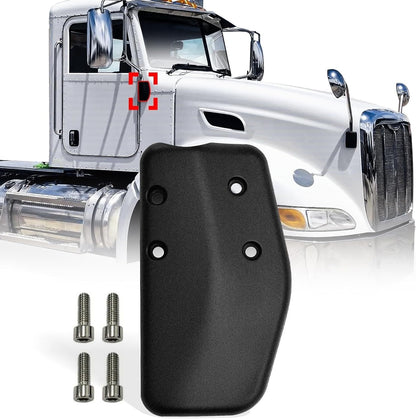 Peterbilt 325–389 Bottom - Mount Mirror Arm Bracket Plate – Black Aluminum (LH Driver) - RoadWest Truck Parts - B09XDWQVWF - High Soar