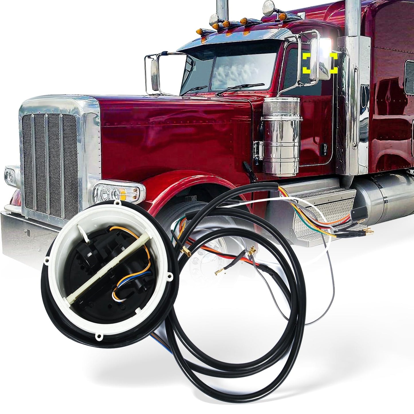 Peterbilt 325–389 Power Mirror Motor (Power Mirrors Only) – Driver/Left - RoadWest Truck Parts - B09WQXXY31 - High Soar