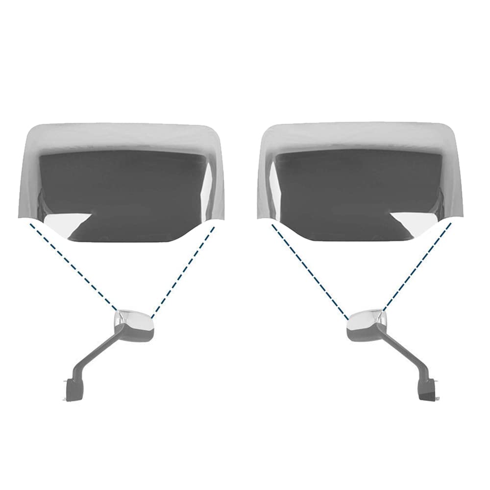Peterbilt 579/587 Hood Mirror Covers Pair (2010–2021) – Chrome / Black - RoadWest Truck Parts - MZ-6819-04E-LR - High Soar