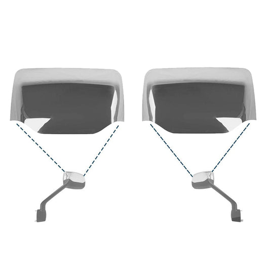 Peterbilt 579/587 Hood Mirror Covers Pair (2010–2021) – Chrome / Black - RoadWest Truck Parts - MZ-6819-04E-LR - High Soar