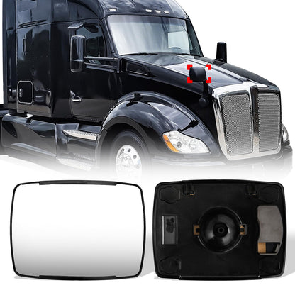 Peterbilt 579/587 Hood Mirror Glass – Convex R320 (Front) (Left/Right) - RoadWest Truck Parts - B09WQPNNKK - High Soar