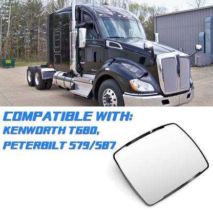 Peterbilt 579/587 Hood Mirror Glass – Convex R320 (Front) (Left/Right) - RoadWest Truck Parts - B09WQPNNKK - High Soar