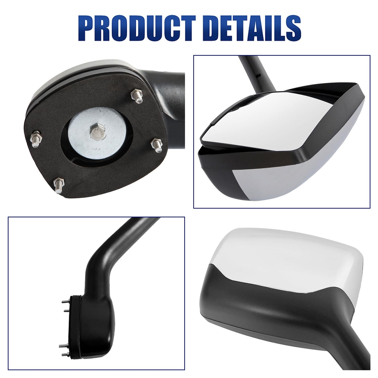 Peterbilt 579/587 Hood Mirror w/ Arm – Black (2010–2017) - RoadWest Truck Parts - B09H5KWVJ5 - High Soar