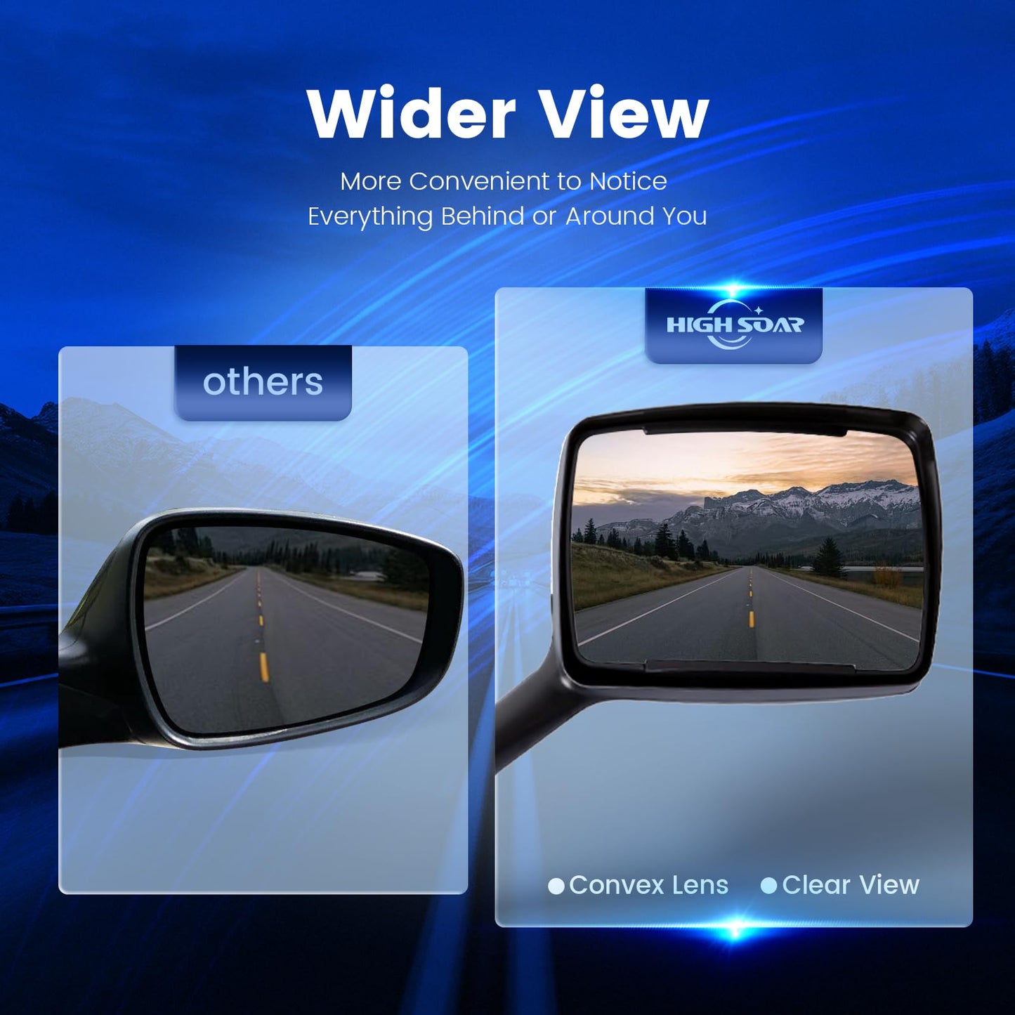 Peterbilt 579/587 Hood Mirror w/ Arm – Black (2010–2017) - RoadWest Truck Parts - B09H5KWVJ5 - High Soar