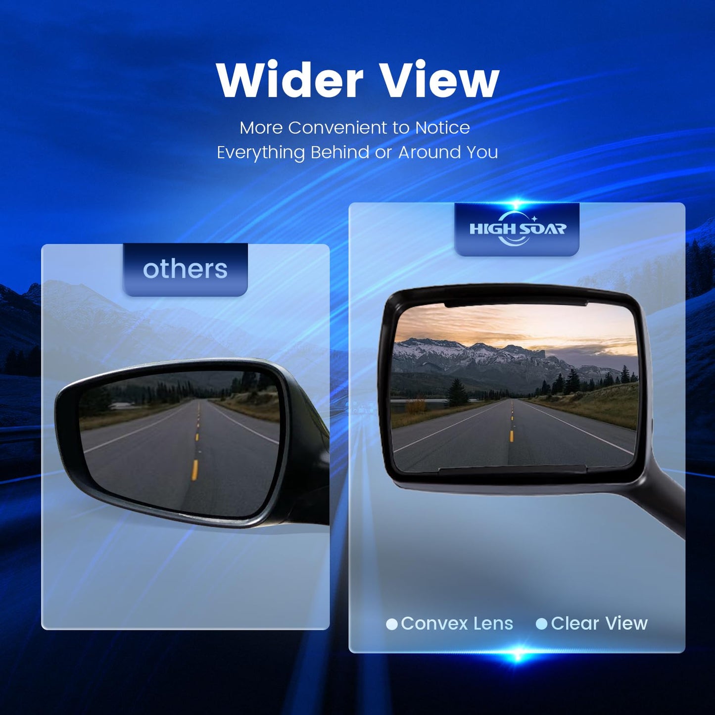 Peterbilt 579/587 Hood Mirror w/ Arm – Black (2010–2017) - RoadWest Truck Parts - B09H5KWVJ5 - High Soar