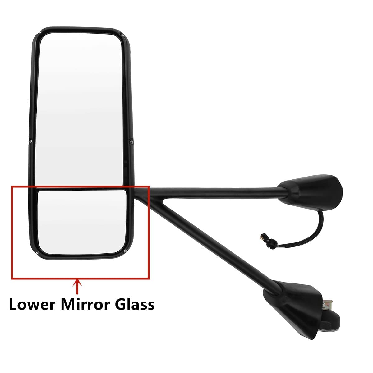 Peterbilt Heated Lower Mirror Glass w/ Frame (325–389) – Defrost/Heated - RoadWest Truck Parts - B0F8B1QHNX - High Soar