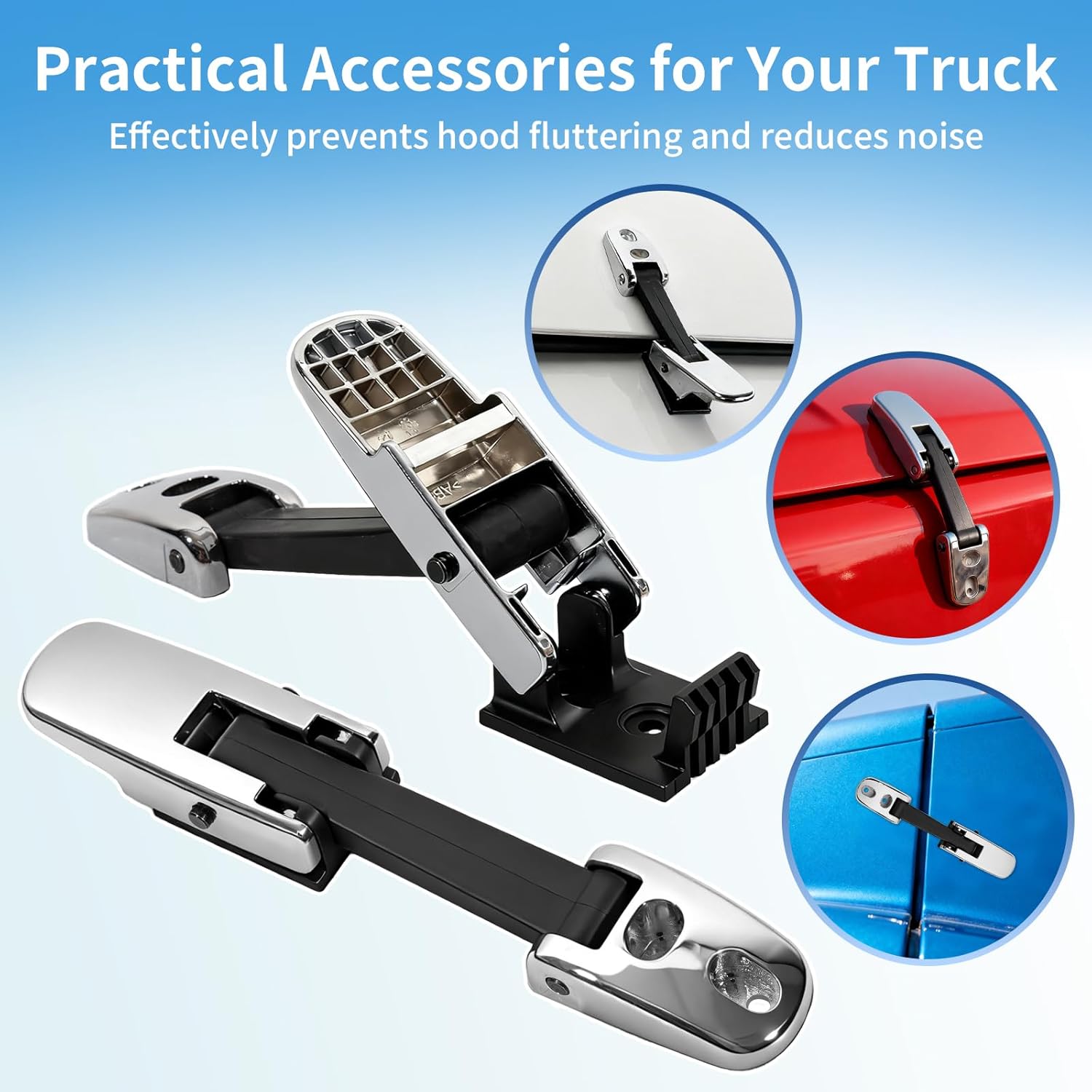 Peterbilt Hood Latch Kit L+R – Chrome (325–579 Series) - RoadWest Truck Parts - B0FT3JCR37 - High Soar