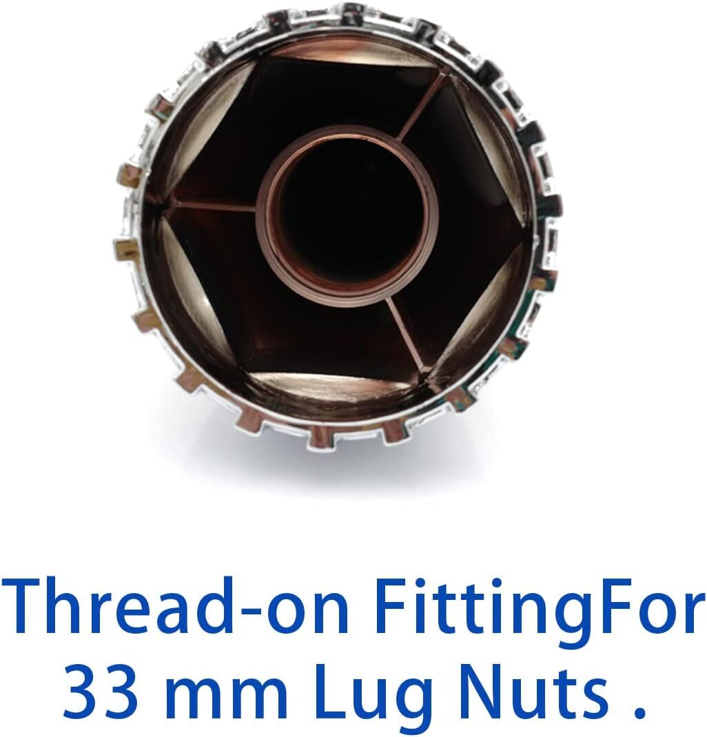 33mm Chrome ABS Plastic Lug Nut Covers Caps Screw on Spiked For Semi Truck 20PCS