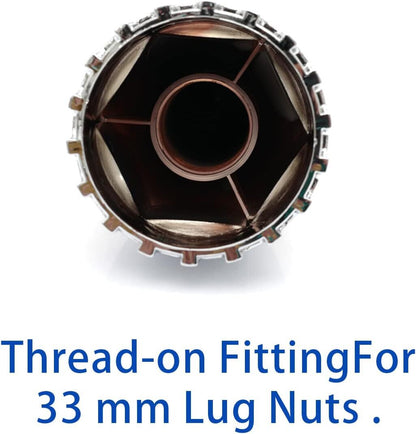 33mm Chrome ABS Plastic Lug Nut Covers Caps Screw on Spiked For Semi Truck 20PCS