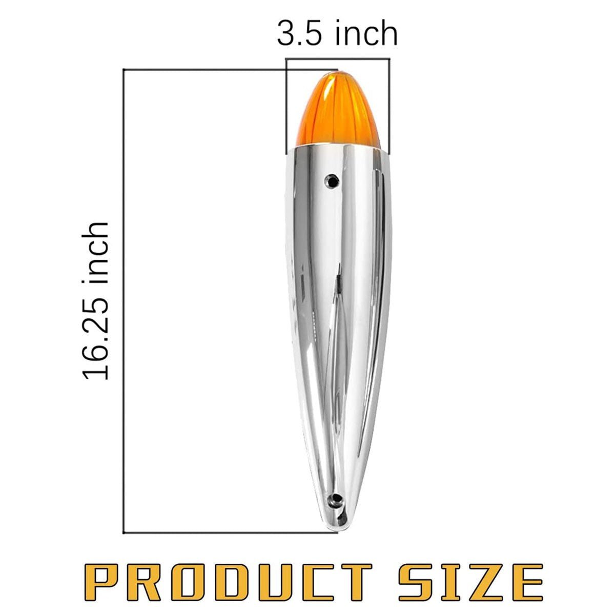 2x 19 LED Amber Torpedo Cab Marker Roof Running Top Light For Peterbilt 220 / 320 / 389 / 567 / 579 / 587