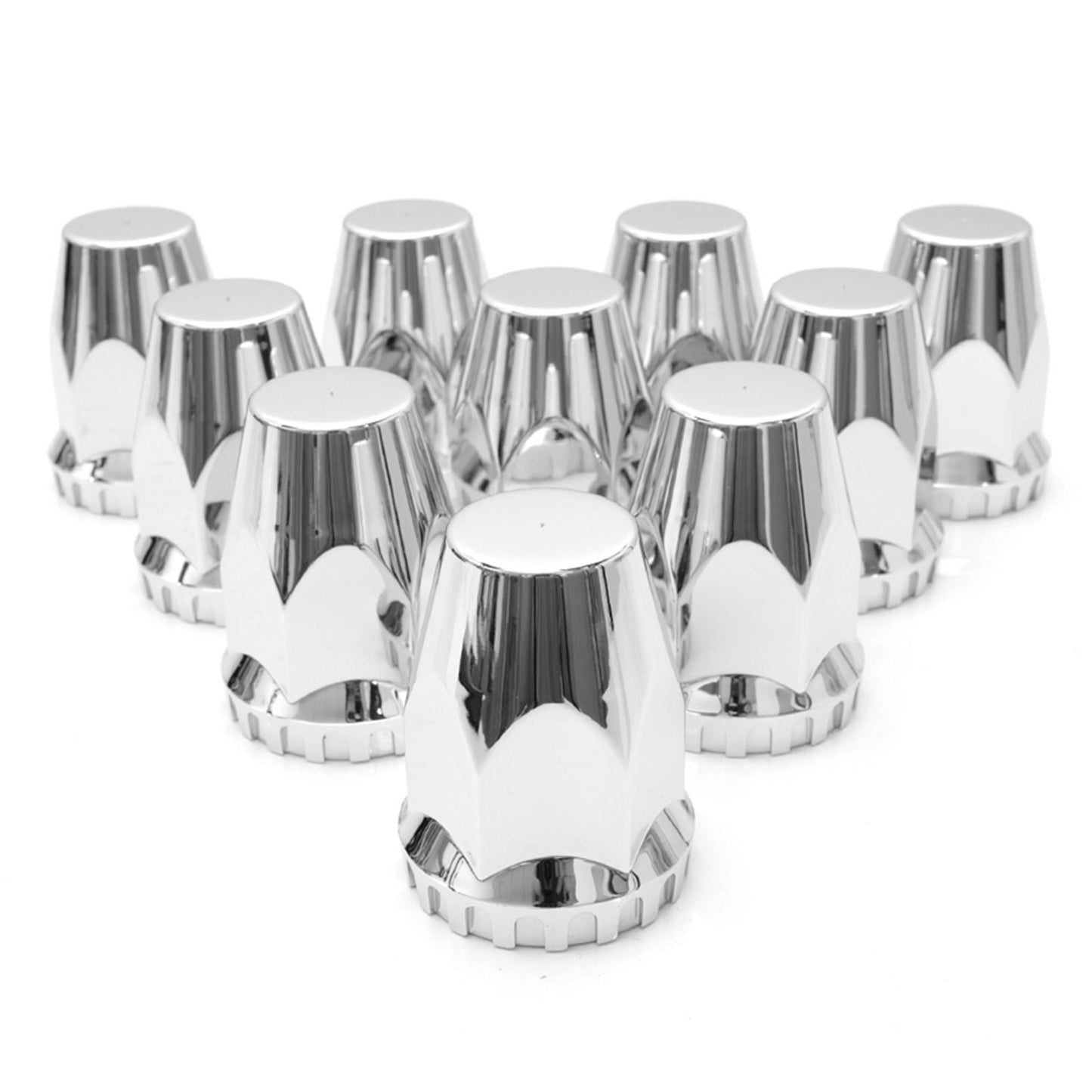 Pack of 10 Chrome Wheel Lug Nut Covers 33mm ABS Plastic Push On Nut Caps
