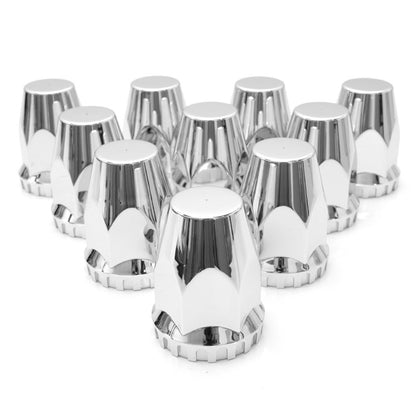 Pack of 10 Chrome Wheel Lug Nut Covers 33mm ABS Plastic Push On Nut Caps