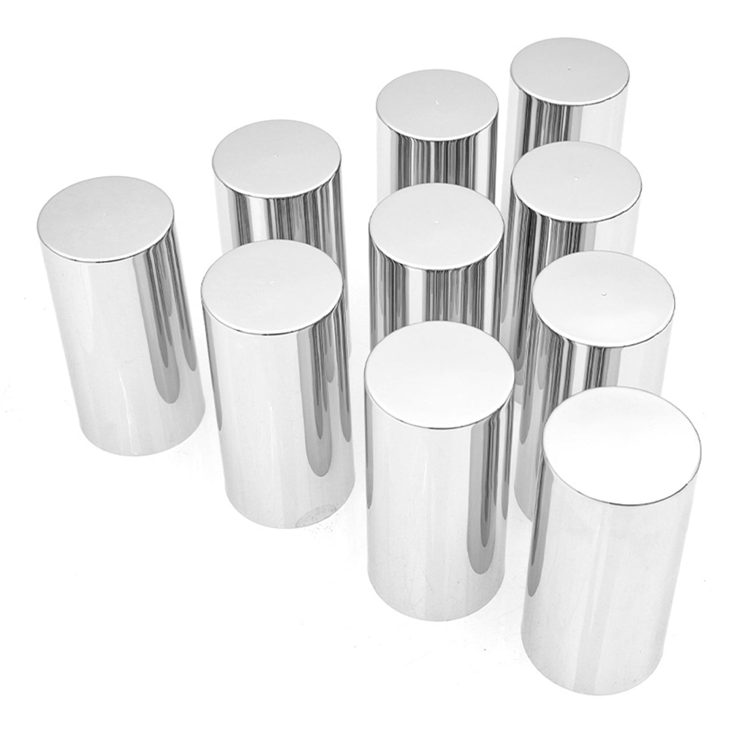 10PCS Chrome Plastic 33mm Cylinder Wheel Lug Nut Covers Thread-on Nut Cover Caps
