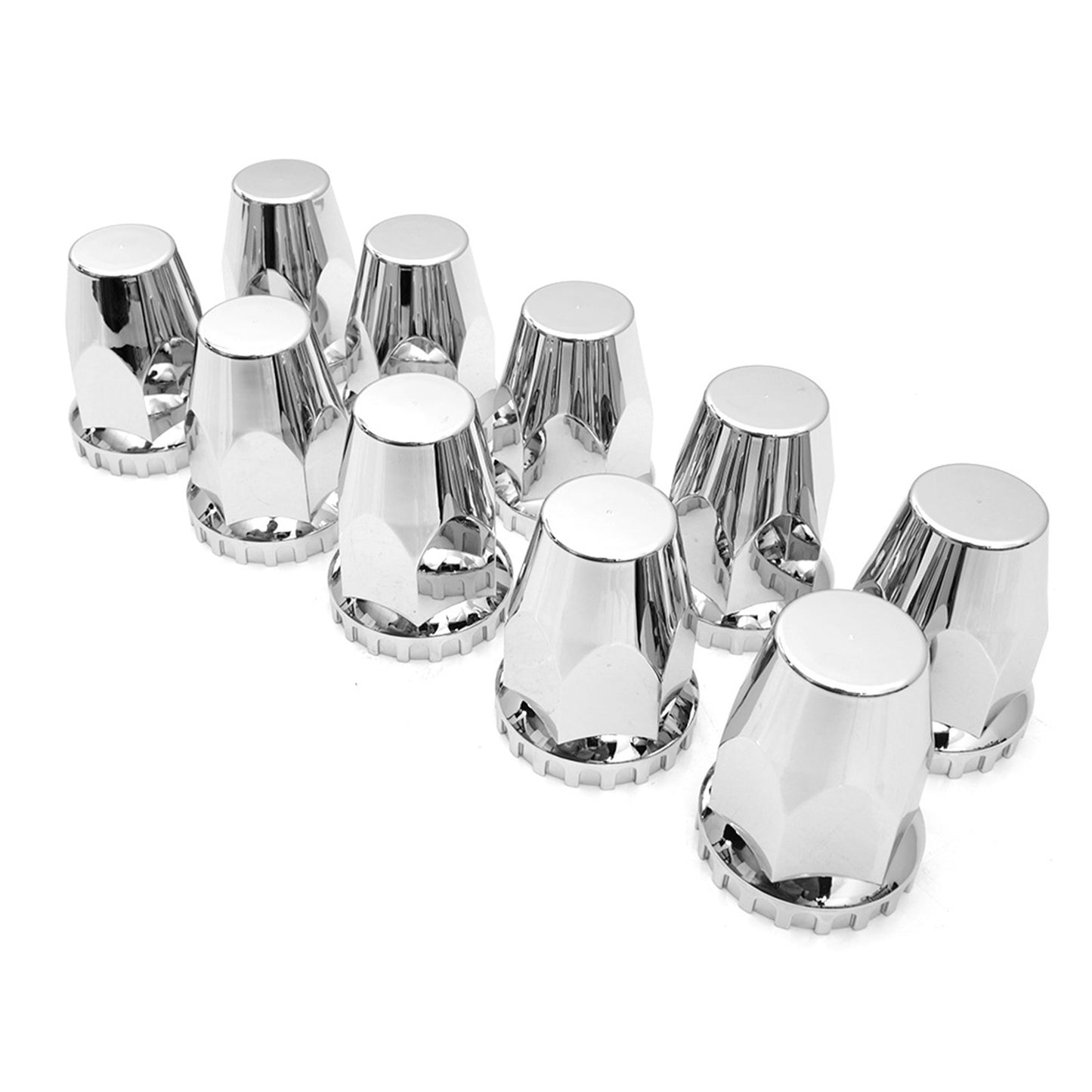 Pack of 10 Chrome Wheel Lug Nut Covers 33mm ABS Plastic Push On Nut Caps