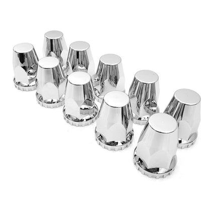 Pack of 10 Chrome Wheel Lug Nut Covers 33mm ABS Plastic Push On Nut Caps