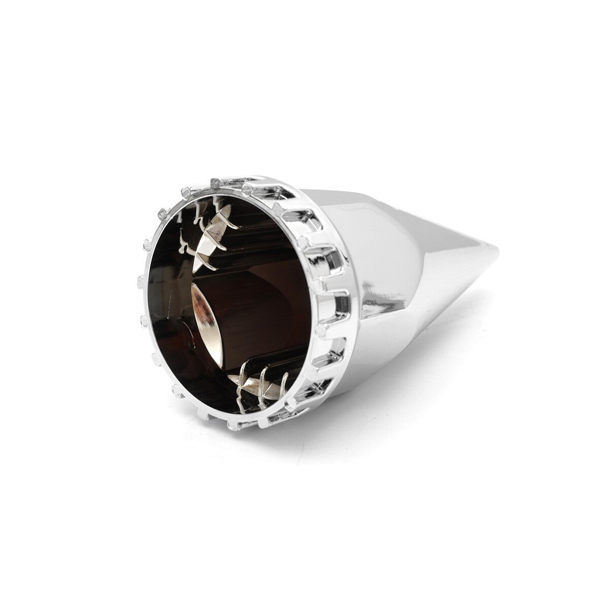 Chrome 33mm Wheel Lug Nut Covers ABS Plastic Push On Spiked Hub Caps Set of 10