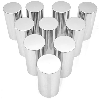 10PCS Chrome Plastic 33mm Cylinder Wheel Lug Nut Covers Thread-on Nut Cover Caps