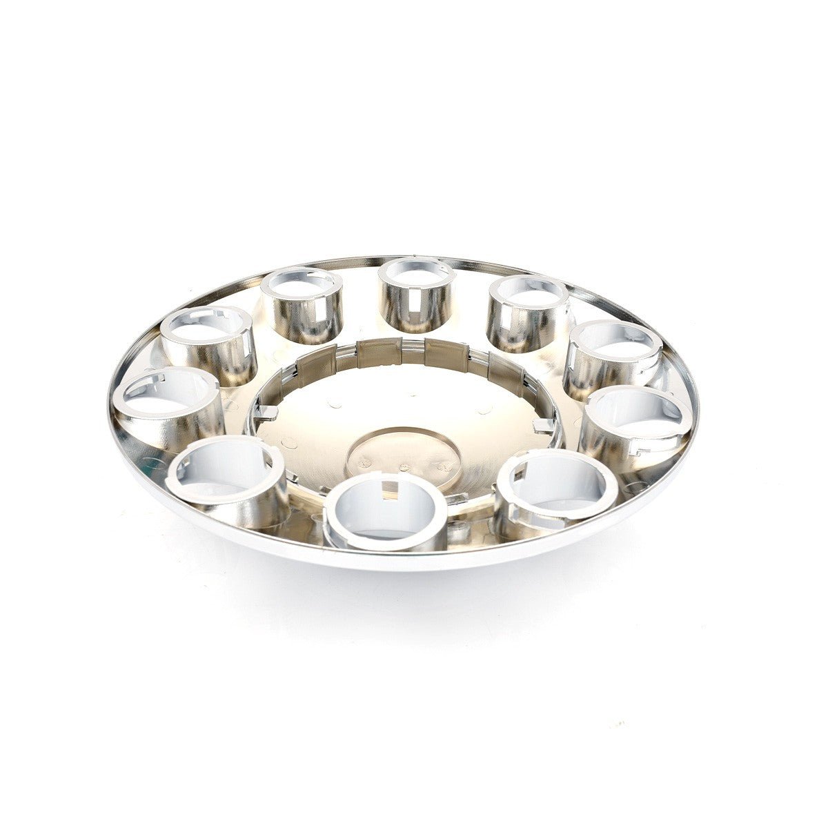 Set of 2 Chrome Front Hub Wheel Axle Cover w/ 33mm Thread-on Cylinder Lug Nuts