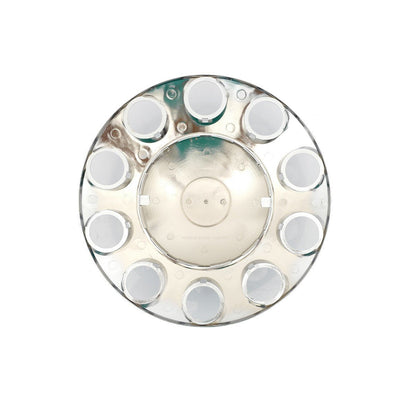 Set of 2 Chrome Front Hub Wheel Axle Cover w/ 33mm Thread-on Cylinder Lug Nuts