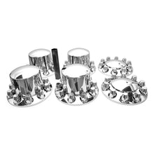 Chrome Dome Front & Rear Wheel Axle Hub Cover Kit 33mm ABS Thread-On Nut Covers