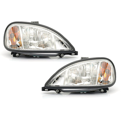 Pair Headlights Headlamps w/Bulbs For Freightliner Columbia 2004-2017 LH+RH Side