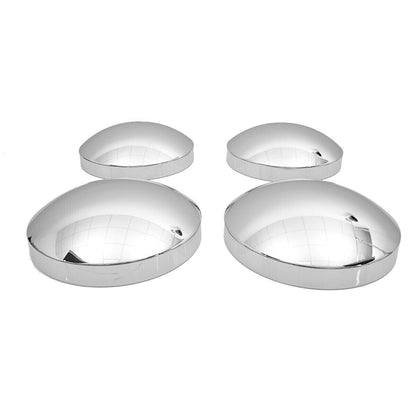 4PCS Chrome 8" Dome Rear Hub Caps Peterbilt Freightliner Kenworth Wheel Covers