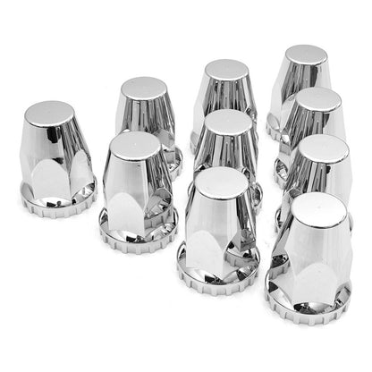 Pack of 10 Chrome Wheel Lug Nut Covers 33mm ABS Plastic Push On Nut Caps