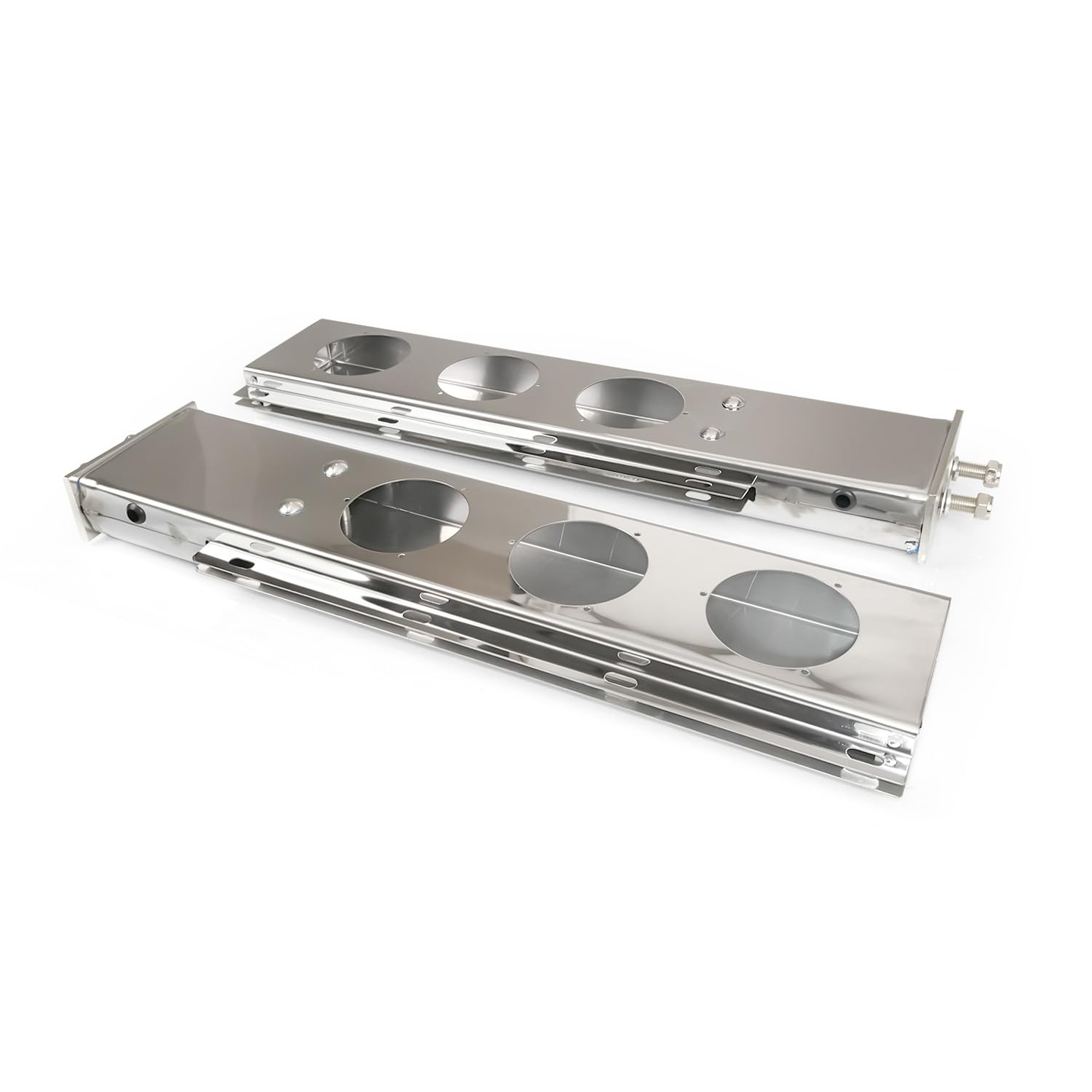 Semi Truck 30" Mud Flap Hanger Rear Bar Pair – Stainless Steel, 2.5" Bolt Spacing – Chrome (2pcs) - RoadWest Truck Parts - B0FSD41ZGW - High Soar