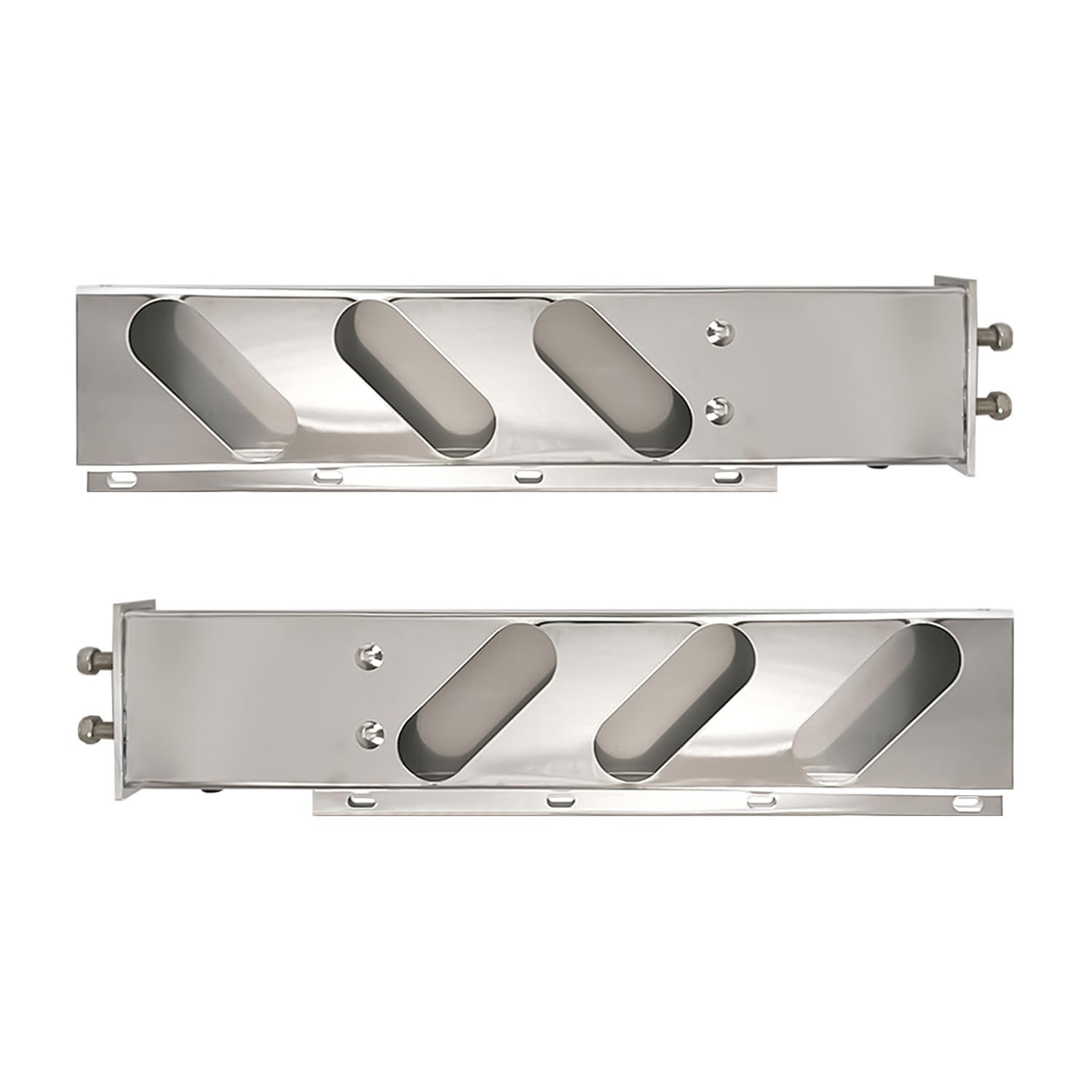 Semi Truck 30" Mud Flap Hanger Rear Bar Pair – Stainless Steel, 2.5" Bolt Spacing – Chrome (2pcs) - RoadWest Truck Parts - B0FSD41ZGW - High Soar